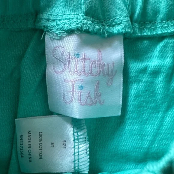 Stitchy Fish Mint to Be Ruffle Short Set, Green Stripe - Picture 10 of 13